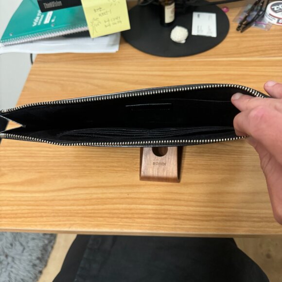 SAINT LAURENT Embossed Leather pouch - Picture 7 of 7